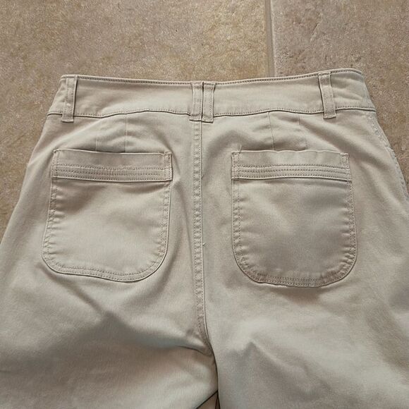 Christopher and Banks Beige Cropped Pants with Button Detail - Picture 4 of 7